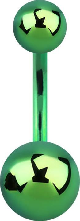 Immagine prodotto Star Piercing Filetto interno a banana verde con due palline (senza ottone, Titanio)