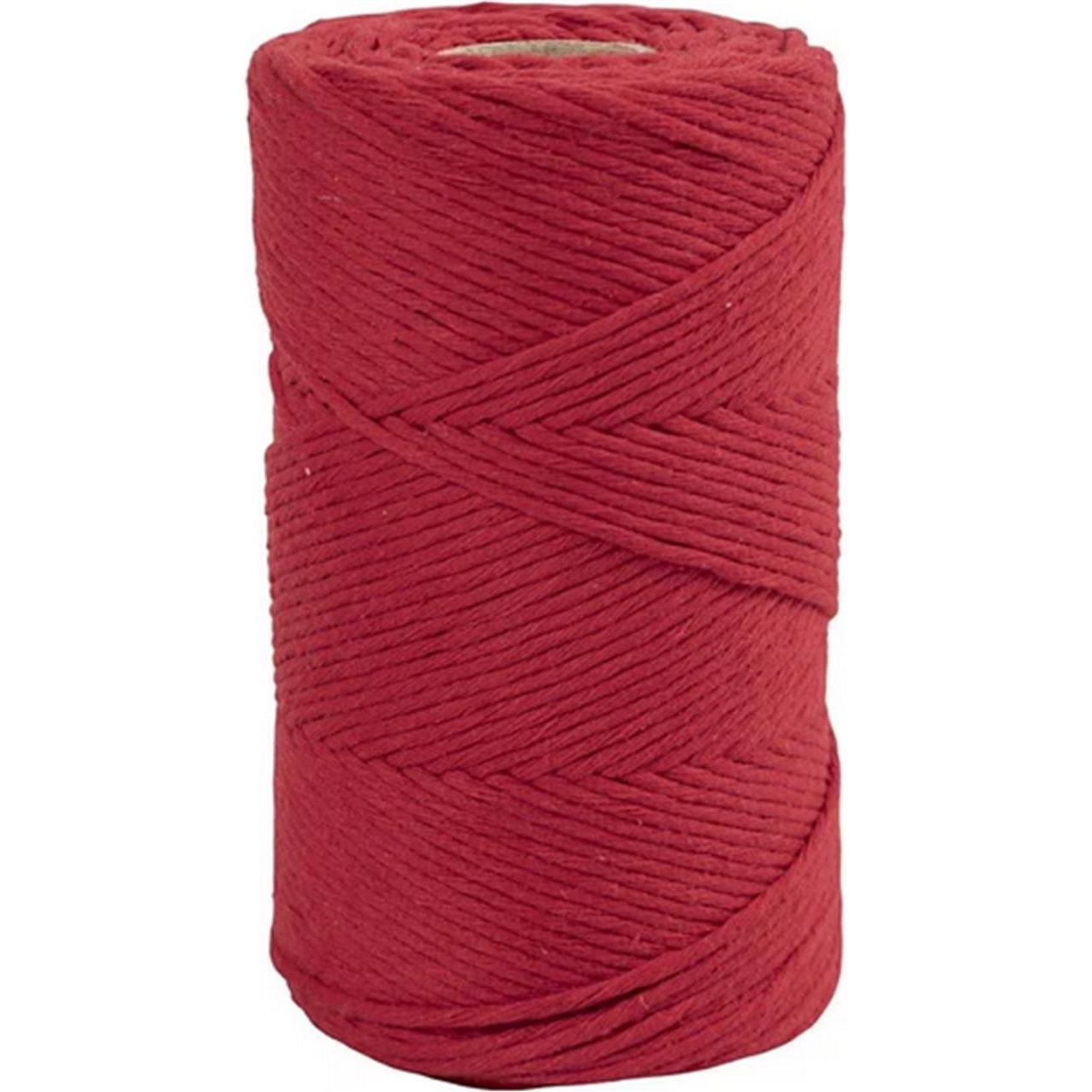 Creativ Company Baumwollgarn Macramé Kordel Rot, Garn + Wolle, Rot