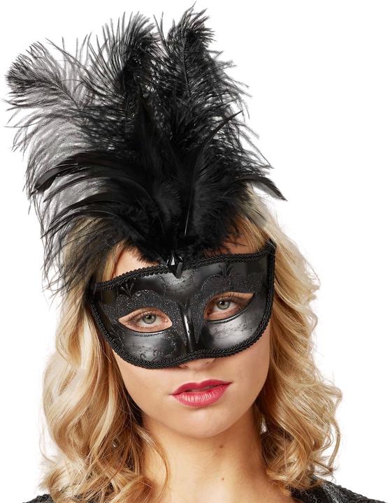 Actual product image tectake Venetian Mask with Feathers