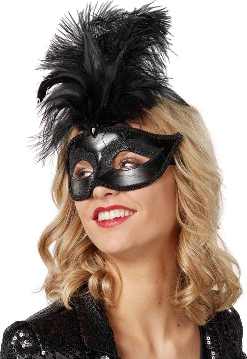 Actual product image tectake Venetian Mask with Feathers