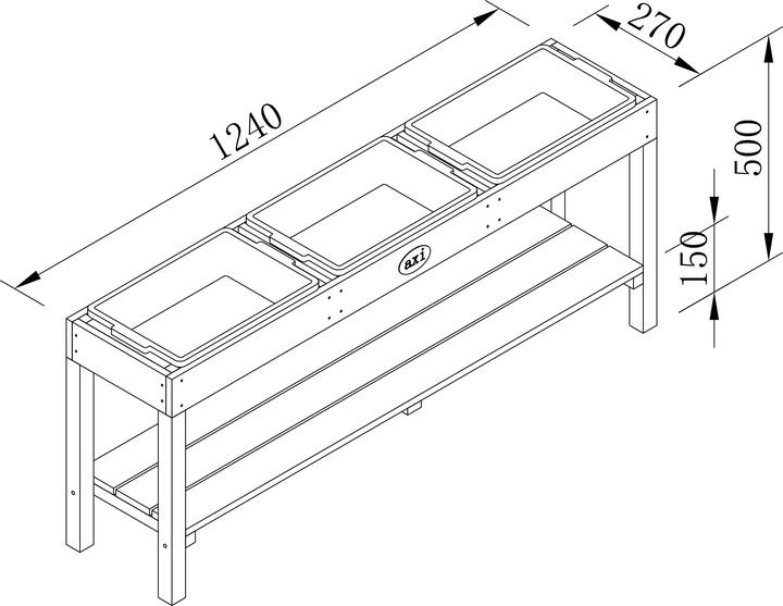 Actual product image Axi Activities Table with 3 Containers Natural Brown