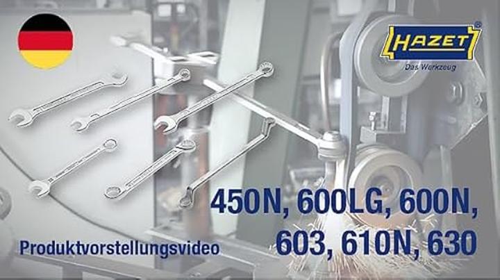 Actual product image HAZET Double open-end wrench set 450N/12 ∙ Outside hexagon profile ∙ 6 x 7 - 27 x 32 ∙ Number of to…