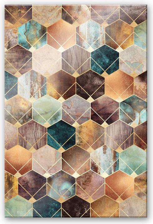 Immagine prodotto Trenddeko Esagoni: oro e rame (100 x 150 cm)