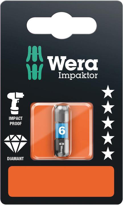 Actual product image Wera 840/1 IMP DC Hex-Plus 6,0 x 25 mm SB (6 x 25 mm)