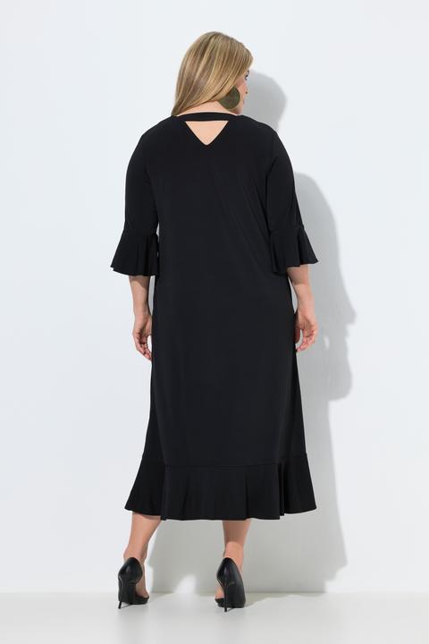 Actual product image Ulla Popken Back Cutout Flounce Panel Dress (62)