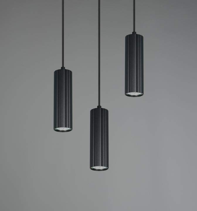 Immagine prodotto Trio 367730332 Soka GU10 Pendelleuchte 3-fach ⌀28cm Schwarz Matt (GU10)