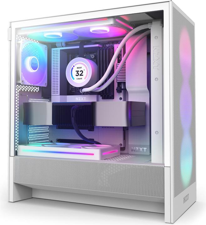 NZXT H5 Flow RGB ( 2024 ) (weiss, Tempered Glass) (ATX, mATX, Micro-ITX, Mini-ITX)
