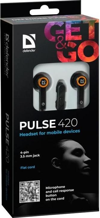 Actual product image Defender Wired headphones Pulse 420 black-orange (Cable)