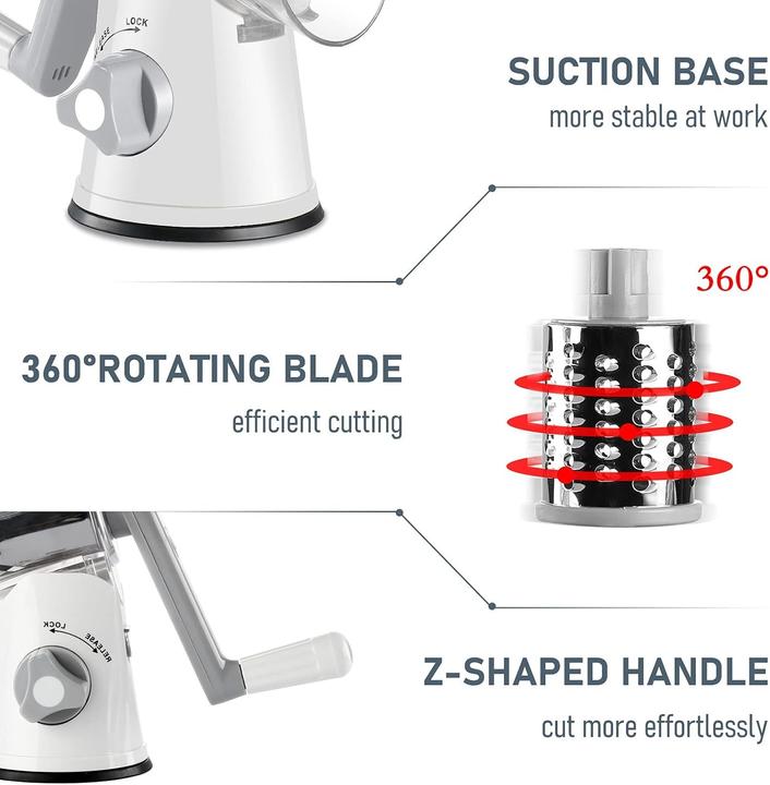 Image du produit Wuciray Trommelreibe mit 3 Trommelblättern