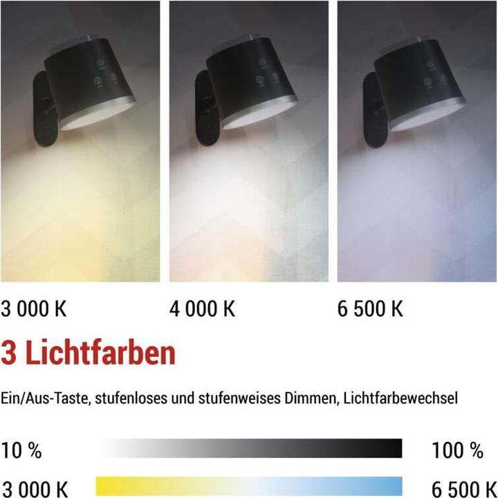Produktbild Emos LED Schreibtischlampe ABBIE wiederaufladbar, schwarz (300 lm)