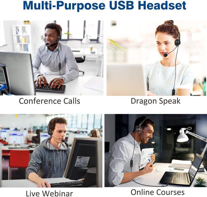 Actual product image Callez USB Headset with Microphone (Black) (Cable, USB-A, Skype)