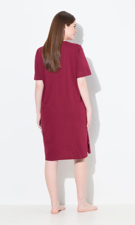 Immagine prodotto Ulla Popken Camicia da notte con fiori, ricami, scollo a V e mezze maniche (54)