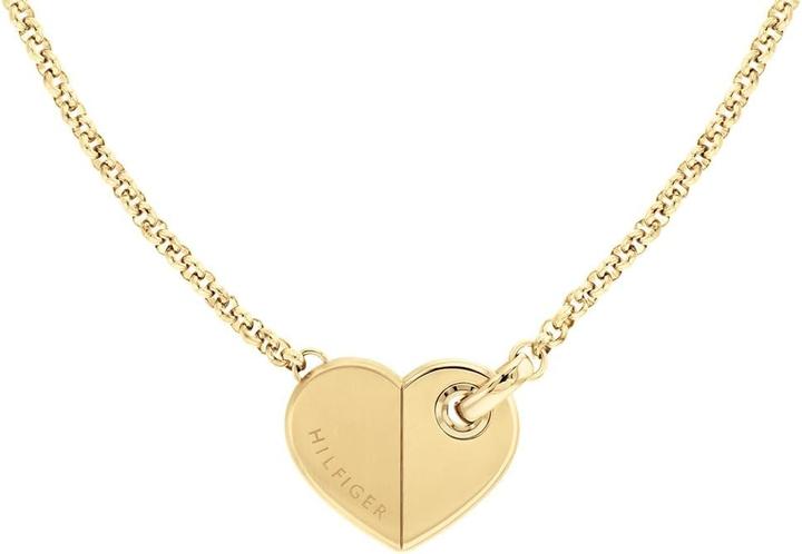 Immagine prodotto Tommy Hilfiger - Charming Bold Hearts Gold Plated Steel Necklace 2780927 (Acciaio inossidabile, 45 cm)