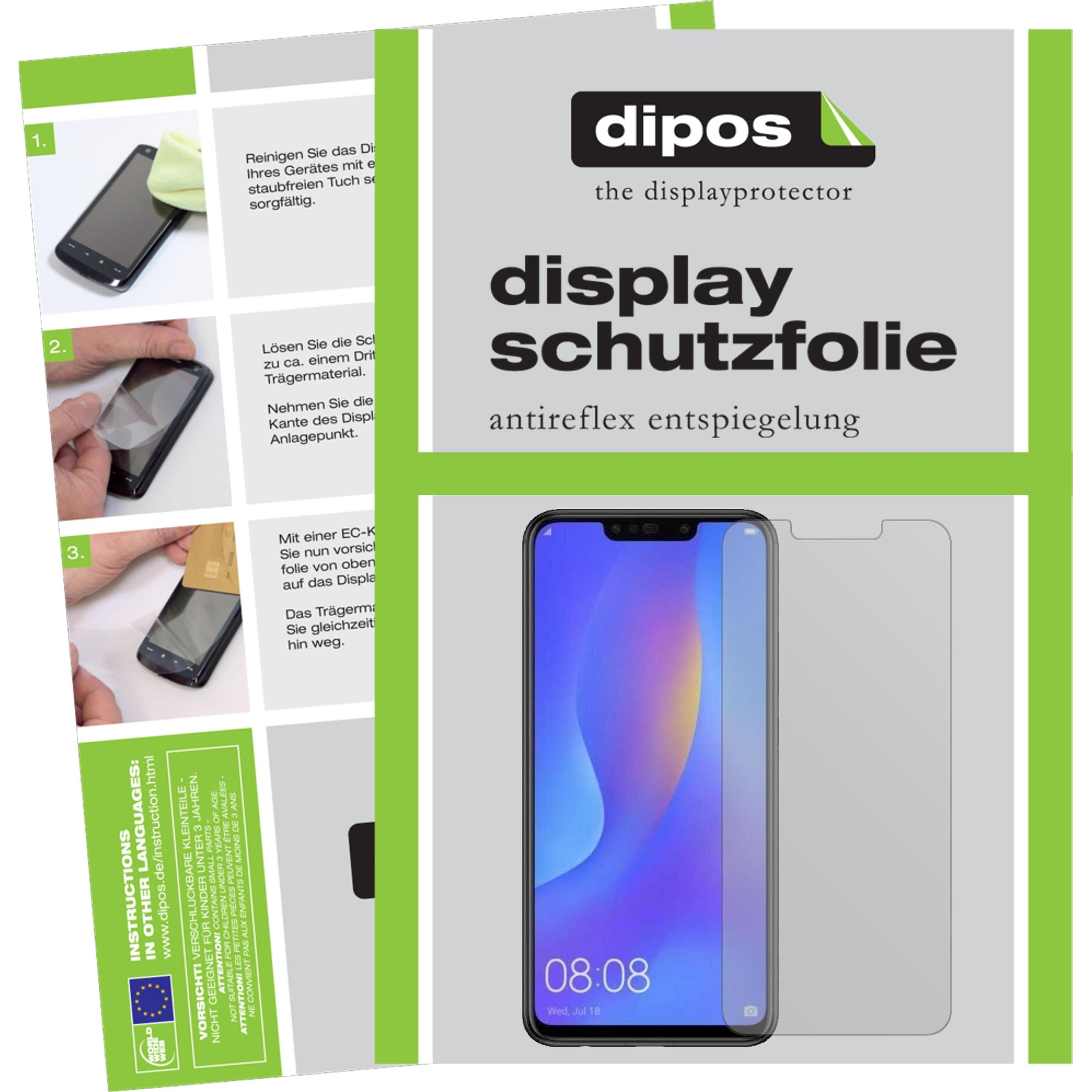 Dipos Displayschutzfolie Antireflex (4 Stück, Huawei P Smart+), Smartphone Schutzfolie, Transparent