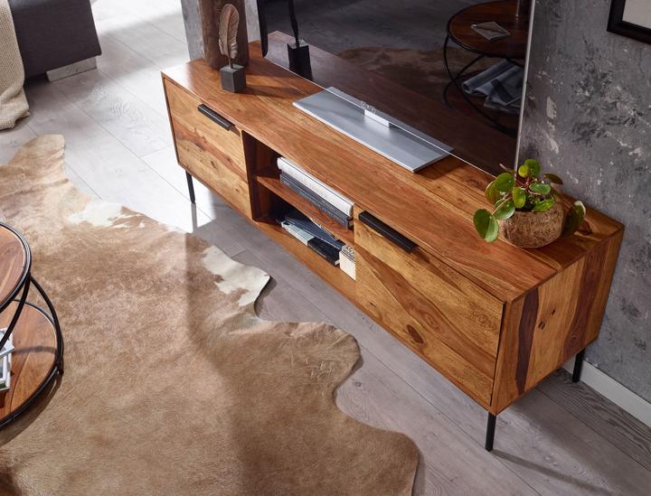 Actual product image FineBuy Lowboard Sheesham Brown