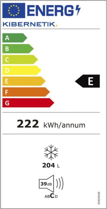 Label énergétique Kibernetik Congélateur FSP 204 litres No Frost (Autonome, 204 l)