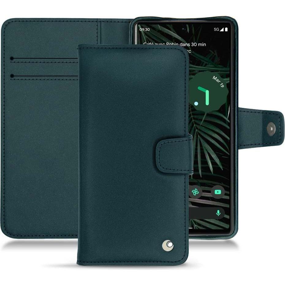 Noreve Lederschutzhülle Wallet (Google Pixel 6 Pro), Smartphone Hülle, Blau