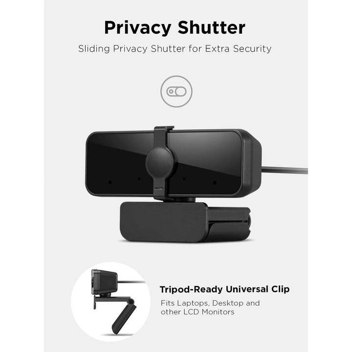 Actual product image Lenovo 310 FHD Webcam Black (P)