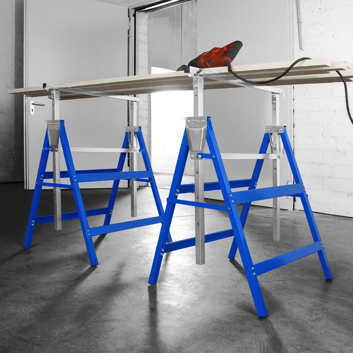 Immagine prodotto tectake Coppia di cavalletti 2 set di cavalletti di sostegno regolabili in altezza (56.50 cm, 68.50 cm)