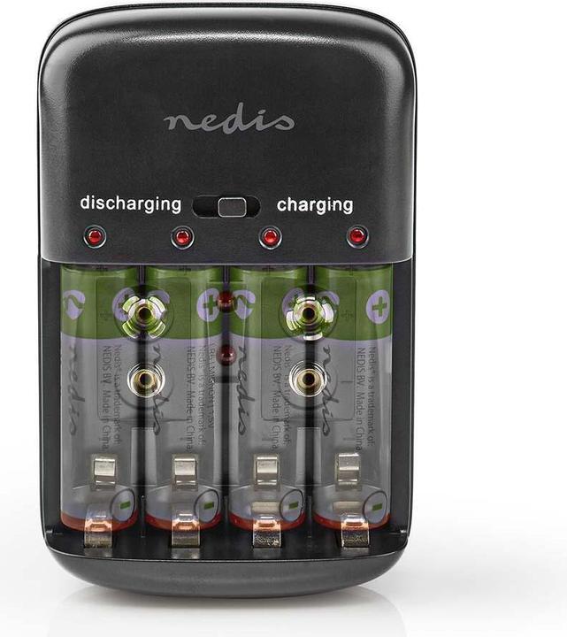 Immagine prodotto Nedis Caricabatterie NiMH AA/AAA 1,2 VDC / 9 VDC 0,2 A Carica di mantenimento Tipo C (CEE 7/16) Sicurezza (1 pz., AAA, AA, Caricabatterie senza batteria)