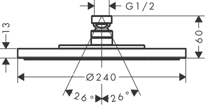 Actual product image hansgrohe Overhead shower 240 1jet AXOR STARCK DN 15 chrome (1 Beam type, 18 l/min)