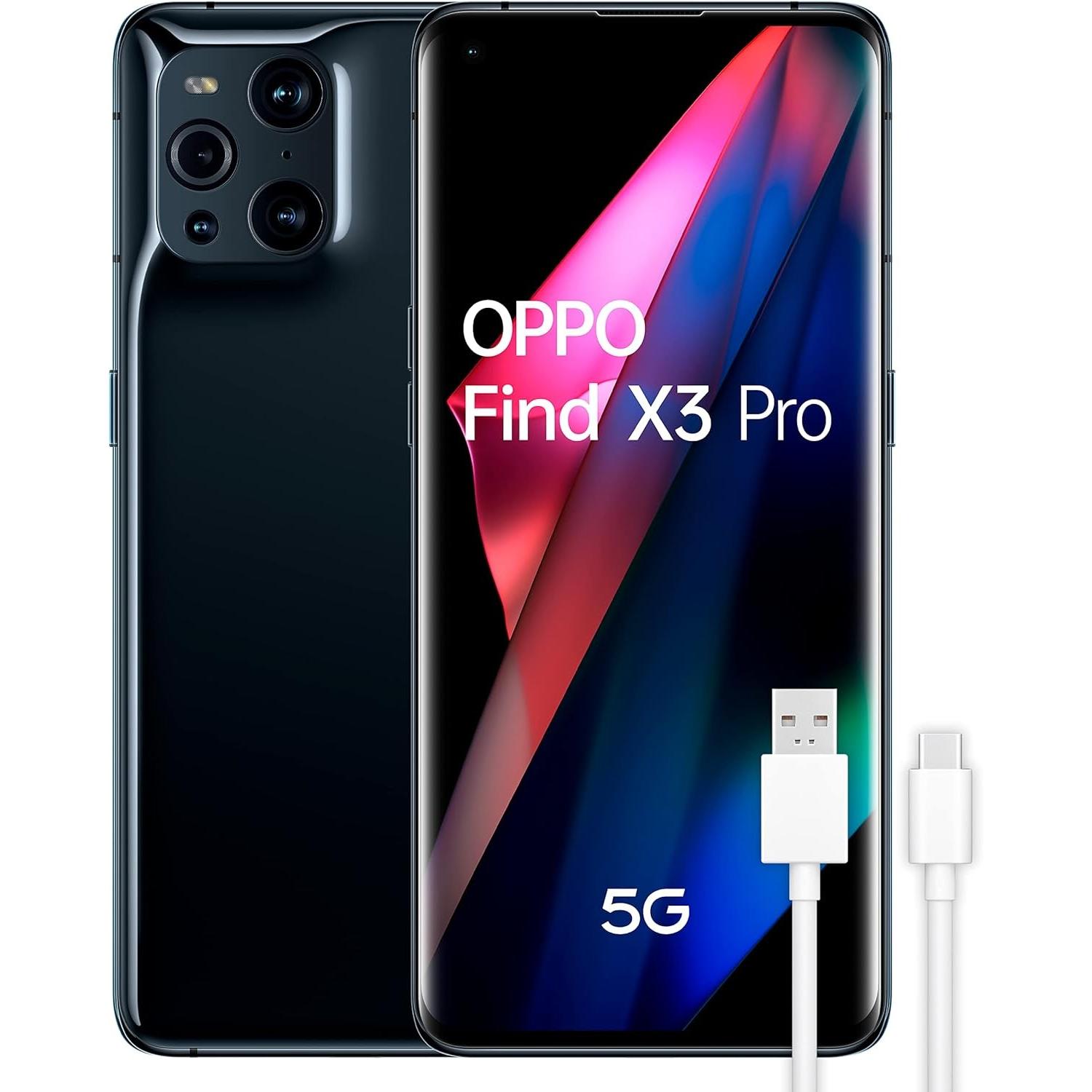 OPPO Find X3 Pro (256 GB, Schwarz, 6.70", Dual SIM, 5G), Smartphone, Schwarz