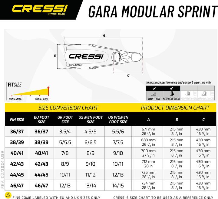Immagine prodotto Cressi Pinne Gara Modular Sprint (40 - 41)