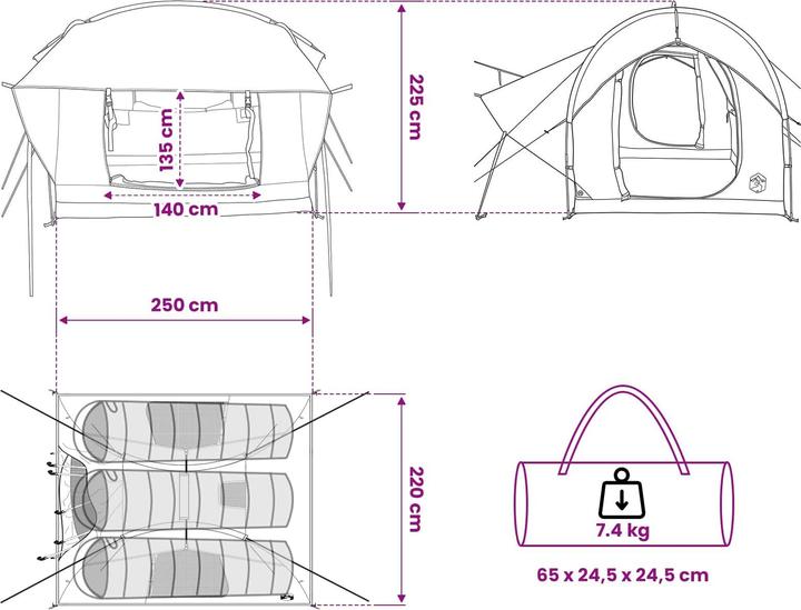 Produktbild vidaXL Autozelt (7.20 kg)