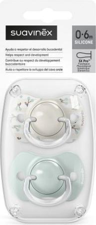 Actual product image Suavinex 2x Schnuller Symmetrisch Birdies SX Pro 0/6m grün (2x, 0 - 6 Months)