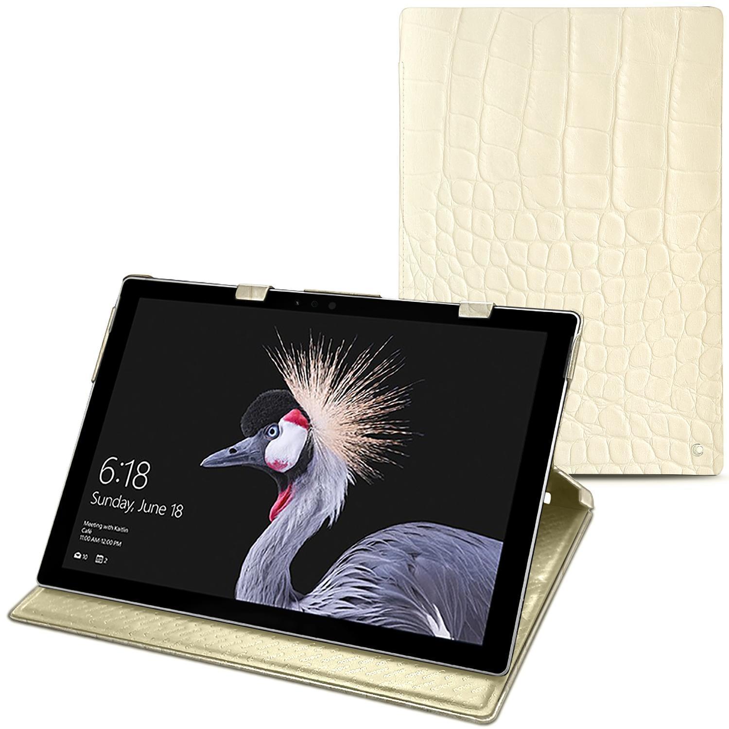 Noreve Lederschutzhülle vertikal (Surface Pro (2017)), Tablet Hülle, Beige
