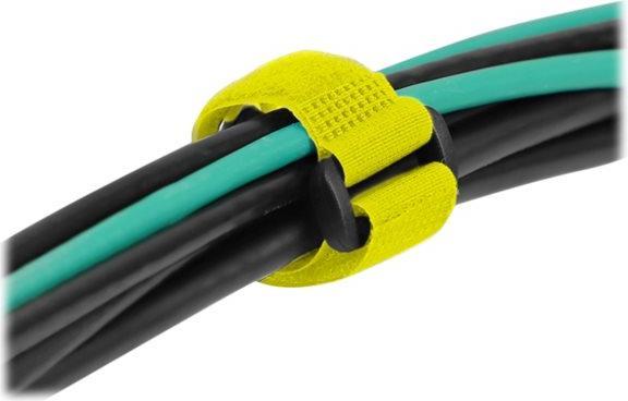 Actual product image Delock Velcro cable tie with loop and fixing eye L 150 x W 20 mm yellow 5 pieces (Velcro cable ties, 150 mm, 5 pcs.)