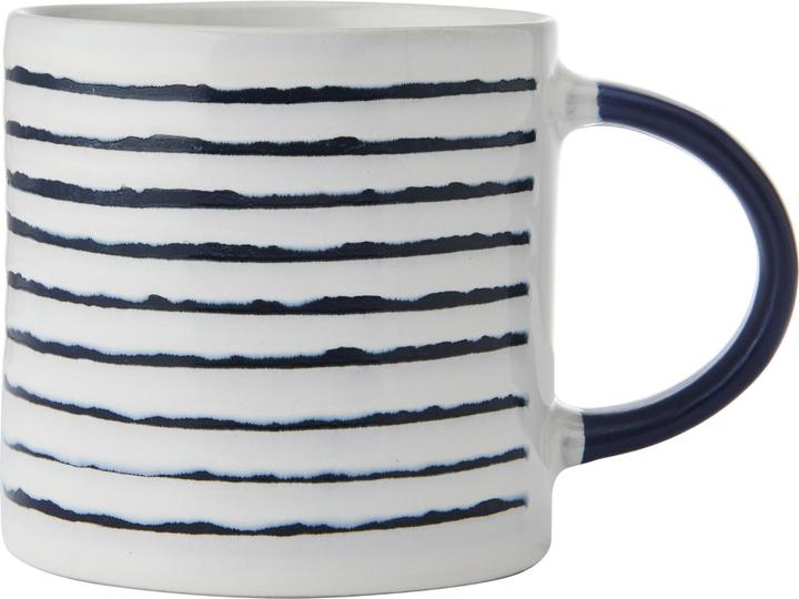 White with blue stripes