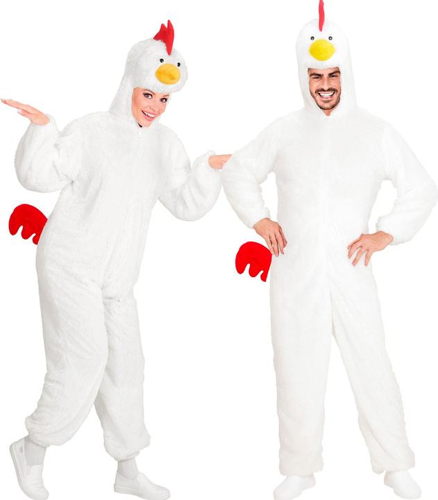 Produktbild Widmann Huhn Plüschkostüm Overall mit Kapuze Erwachsene (M, L)