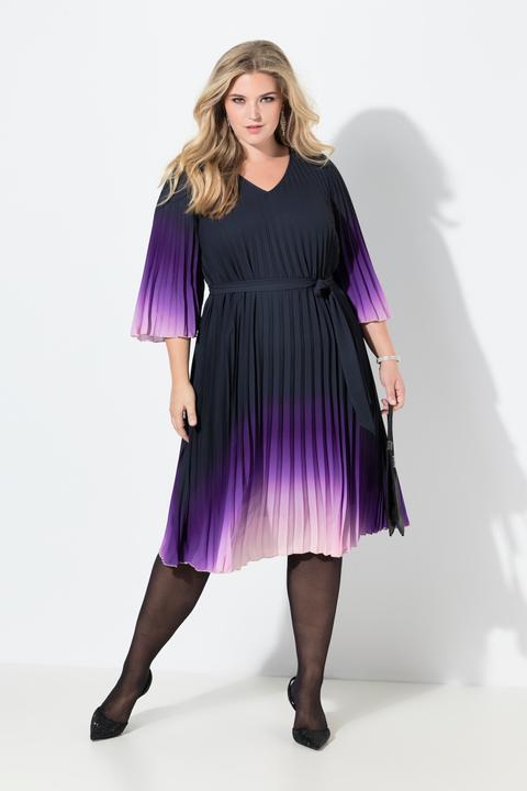 Produktbild Miamoda Plissee-Midikleid, A-Linie, Farbverlauf, 3/4-Ärmel (60)