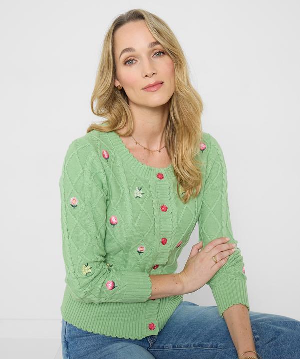 Produktbild Joe Browns Floral Embroidered Cable Knit Cardigan (36)