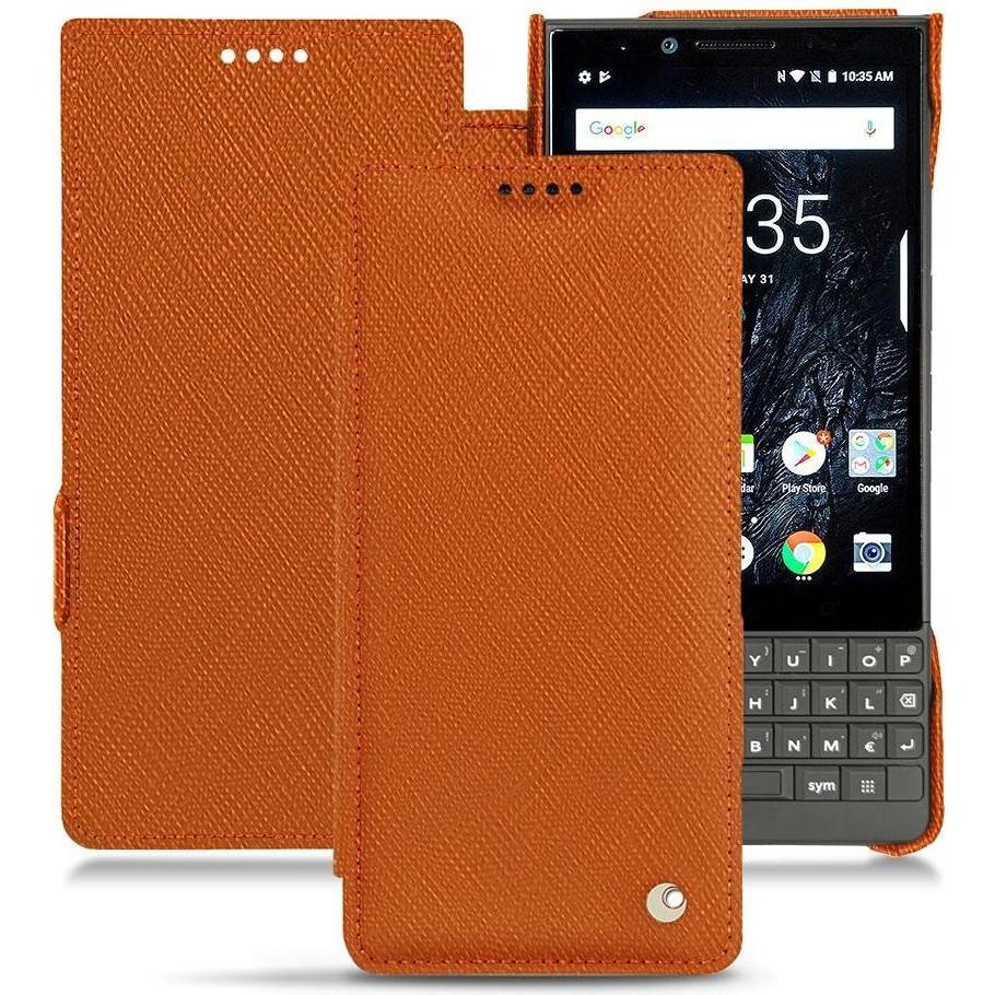 Noreve Lederschutzhülle horizontal (Blackberry KEY2), Smartphone Hülle, Orange