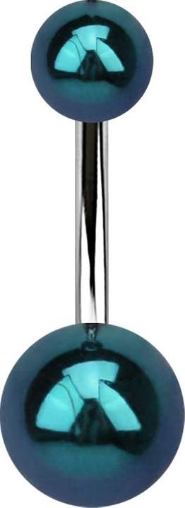 Immagine prodotto Star Piercing Banana argento con due sfere rivestite in metallo nero (Materiale sintetico, senza ottone, Acciaio chirurgico 316L)