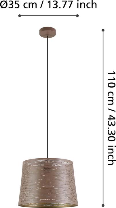 Actual product image EGLO Pendant lamp SEGEZIA 1x E27 Mocha (E27)