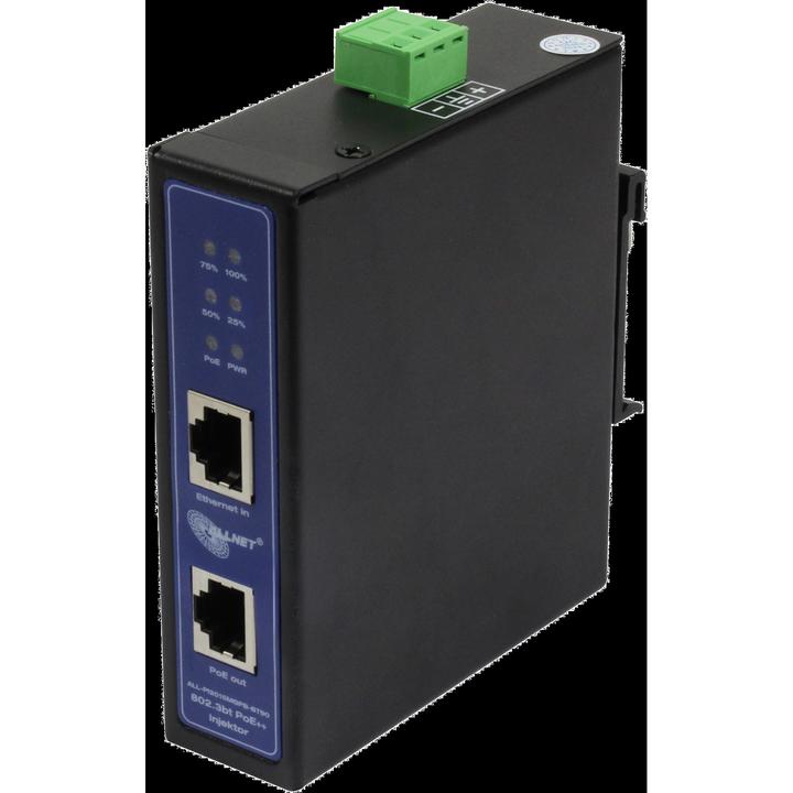 Immagine prodotto Allnet Iniettore PoE industriale MultiGigabit - PoE BT con Power Booster (15,4W/30W/90W) - DIN - ALLN (802.3bt (PoE+++), 90 W)