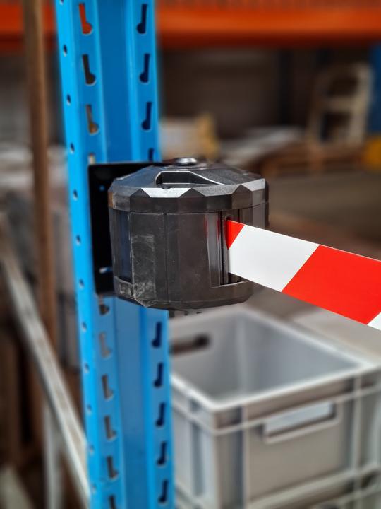 Produktbild RS PRO Versenkbarer Absperrposten Stahl Rot, Weiss Sicherheits-Absperrung