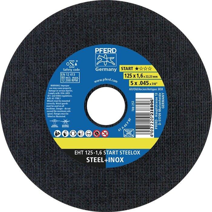 Pferd Disco da taglio STEELOX BOX D125x1,6mm diritto INOX foro 22,23 mm