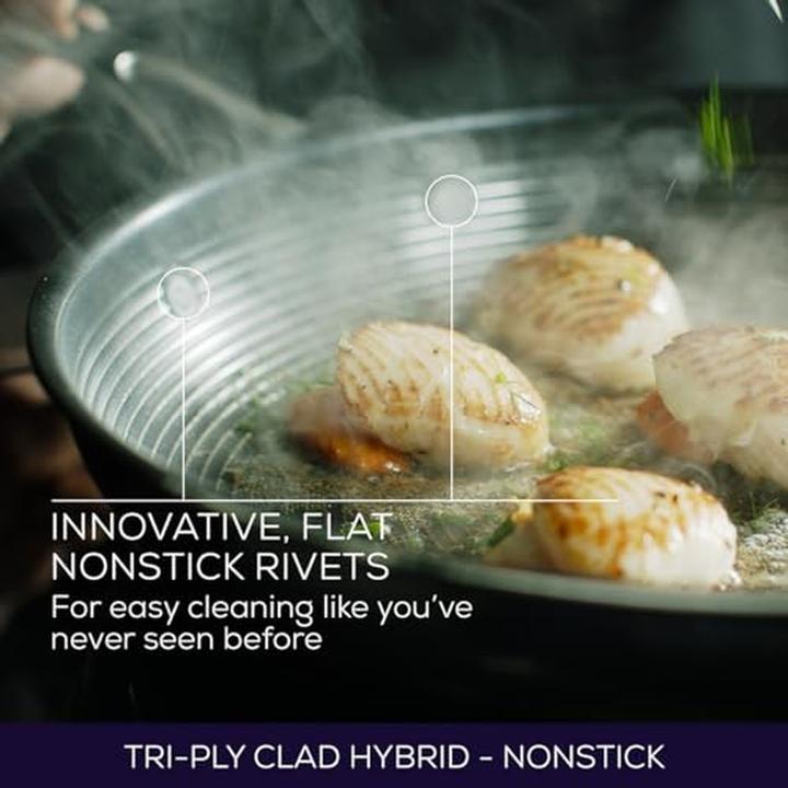Actual product image Circulon SteelShield C-Series Induction Sauté Pan with Lid and Hybrid Non-Stick Coating (30 cm, Frying pan, Stainless steel)