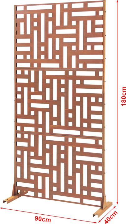 Produktbild Casa.Pro Trennwand Bernalda 180x90 cm Stahl Edelrost (180 x 90 x 40 cm)