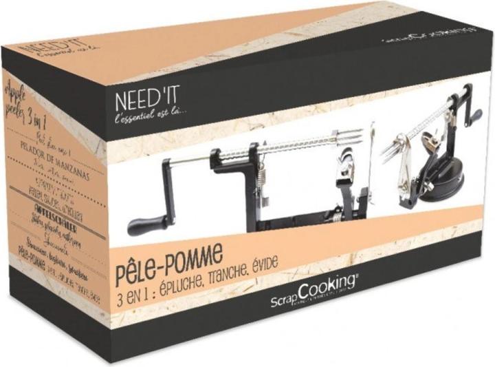 Image du produit ScrapCooking 3 en 1Éplucheur de pommes noir Éplucher Couper Évider