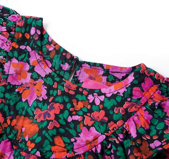 Immagine prodotto VidaXL Vestito per bambini con maniche lunghe rosa brillante 128,Materiale: 95 (128)