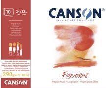 Image du produit Canson Bloc de papier à dessin "Figueras", 400 x 500 mm, 290 g/m² 10 feuilles, texture lin, sur le petit (Blanc)