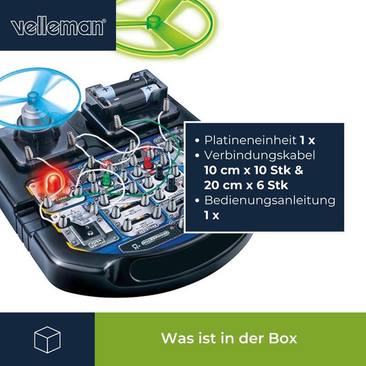 Productafbeelding Velleman Elektronisch projectpakket - 18 experimenten - LED, ventilator & geluid