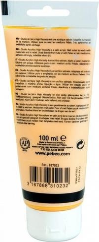 Actual product image Pebeo Studio Acrylics Fine Acrylic (Cadmium yellow Medium Imit., 100 ml)