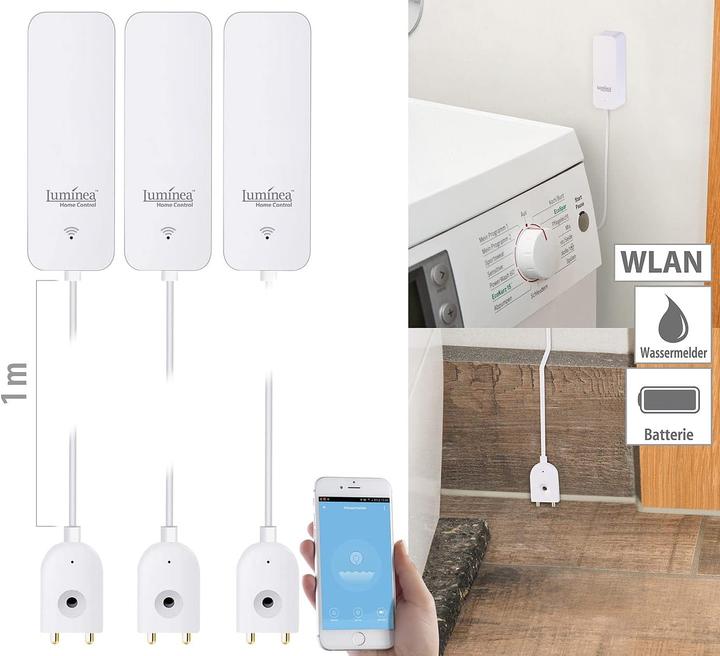 Image du produit Luminea Lot de 3 détecteurs d'eau ZigBee