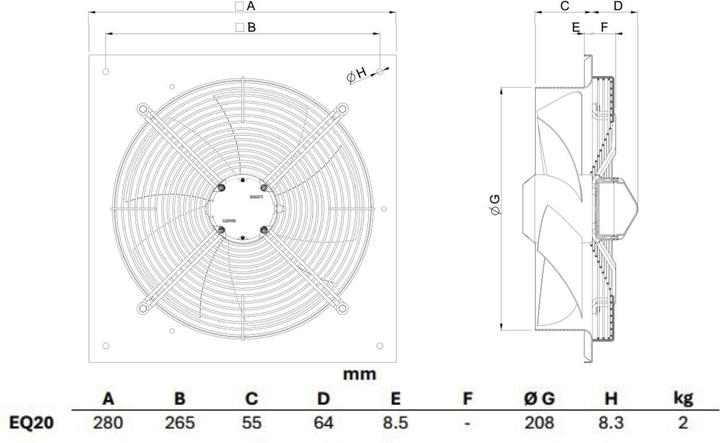 Nährwerte und Zutaten CasaFan EQ M 230 Volt